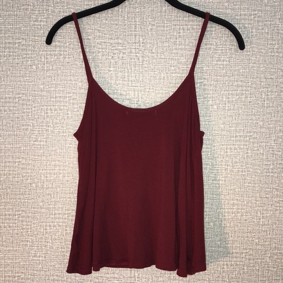 BooHoo Crop Swing Tank Top Wine sz 6 - Picture 7 of 9